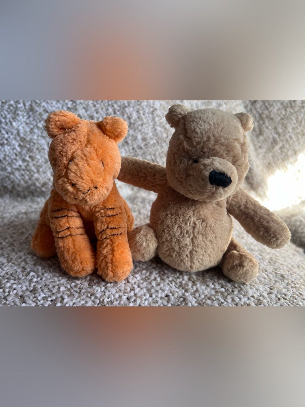 Vintage Classic Pooh & Tigger Sherpa Plush Pair Set Disney Stuffed Animals